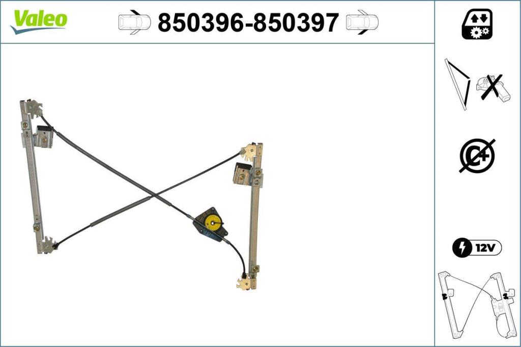 Mécanisme de lève-vitre (lève-vitre) VALEO 850396